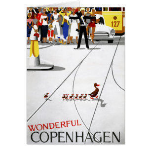 Copenhagen Vintage Travel Poster Restored