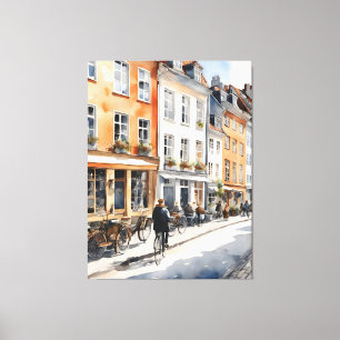 Copenhagen watercolor canvas print