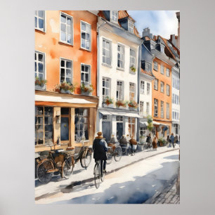 Copenhagen watercolor poster