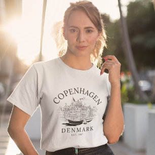 Copenhaguen Denmark vintage Landscape T-Shirt