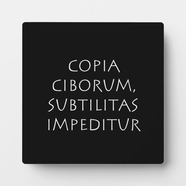 Copia ciborum subtilitas impeditur plaque (Front)