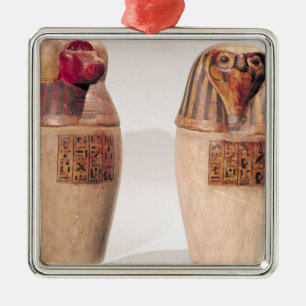 Copies of two New Kingdom canopic jars Metal Tree Decoration