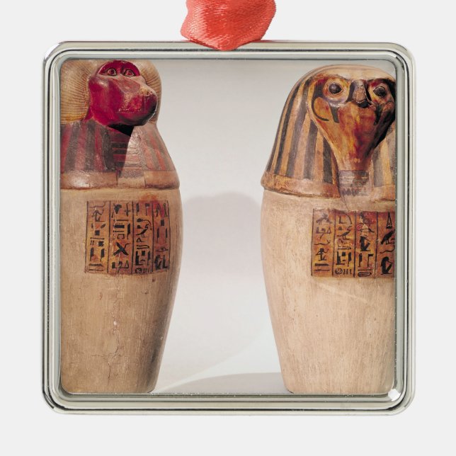 Copies of two New Kingdom canopic jars Metal Tree Decoration (Front)