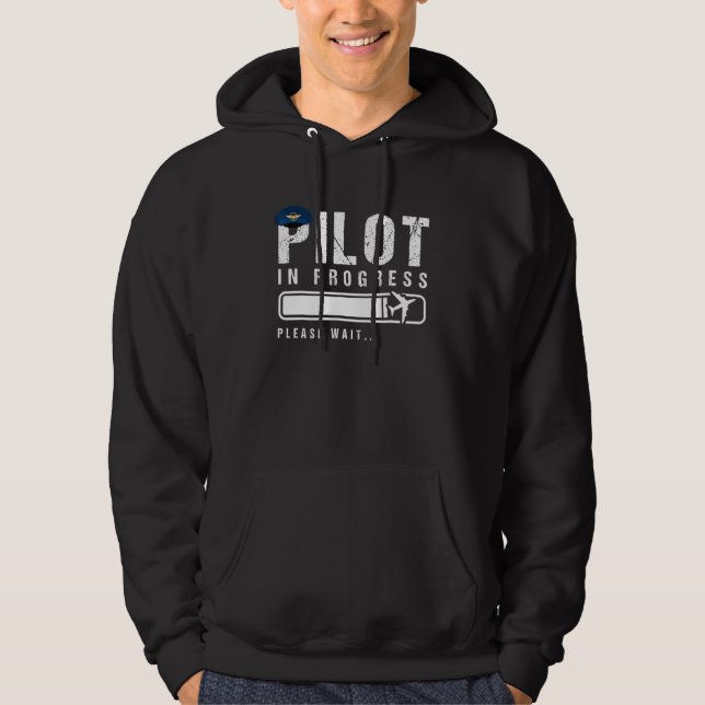 Copilot Pilot In Progress Future Pilot Airplane Ea Hoodie (Front)