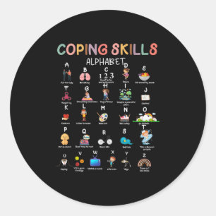 Coping Skills Alphabet Mental Health Awareness Cou Classic Round Sticker