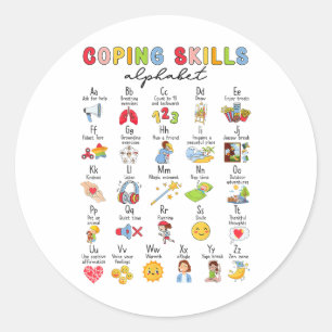 Coping Skills Alphabet Mental Health Awareness Cou Classic Round Sticker
