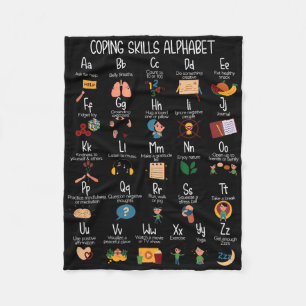 Coping Skills Alphabet Mental Health Awareness Cou Fleece Blanket
