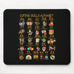 Coping Skills Alphabet Mental Health Awareness Cou Mouse Pad