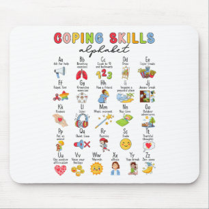 Coping Skills Alphabet Mental Health Awareness Cou Mouse Pad