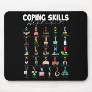 Coping Skills Alphabet Mental Health Awareness Cou Mouse Pad