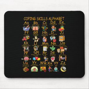 Coping Skills Alphabet Mental Health Awareness Cou Mouse Pad