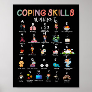 Coping Skills Alphabet Mental Health Awareness Cou Poster