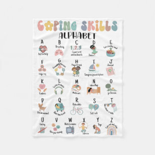 Coping Skills Alphabet Mental Health Counsellors T Fleece Blanket