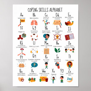 Coping Skills Alphabet School Counsellor Mental He Poster