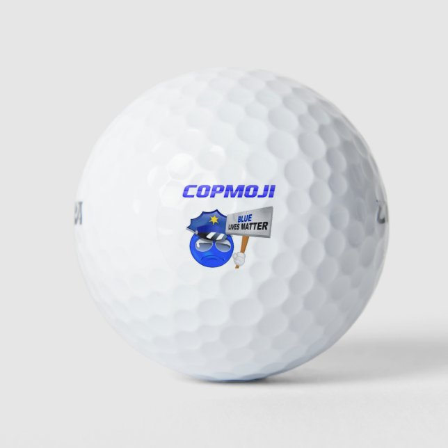 CopMoji - Blue Lives Matter Golf Balls 3 Pack (Front)
