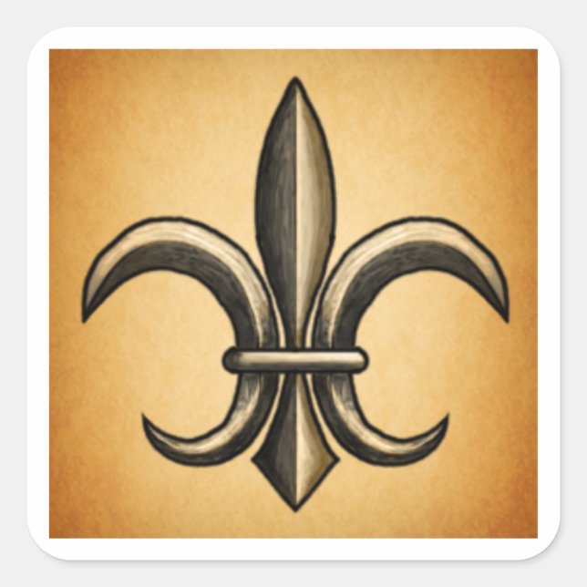 Coppe Fleur De Lis Square Stickers (Front)