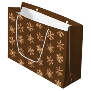 Copper 3-d snowflakes, Customisable Background Large Gift Bag