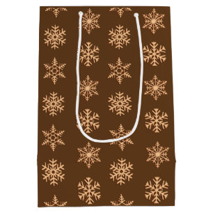 Copper 3-d snowflakes, Customisable Background Medium Gift Bag