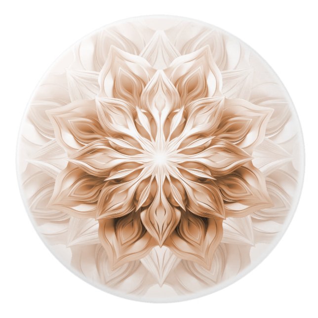 Copper 3D Shiny Mandala Ceramic Knob (Front)