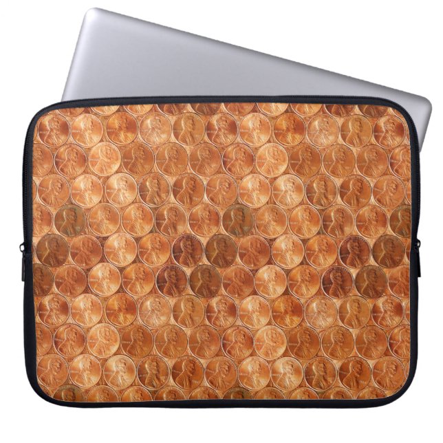 Copper Abraham Lincoln penny, one cent copper 15" Laptop Sleeve (Front)