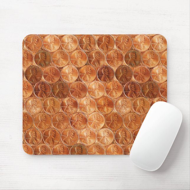 Copper Abraham Lincoln penny, one cent copper Mouse Pad (With Mouse)