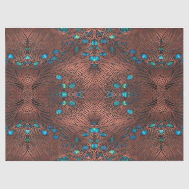 Copper and Abalone Decoupage Tissue Craft Paper (Front)