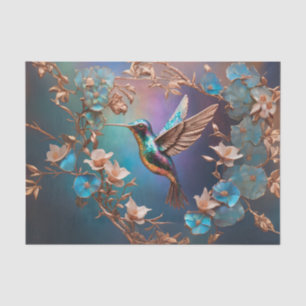 Copper and Abalone Hummingbird l Decoupage Tissue Paper