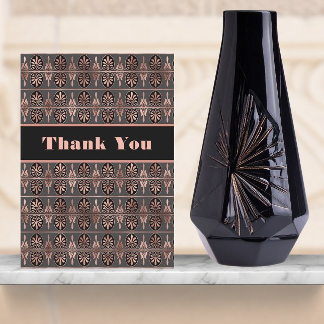 Copper and Black Art Deco Look Elegant Thank You Card (Creator Uploaded)