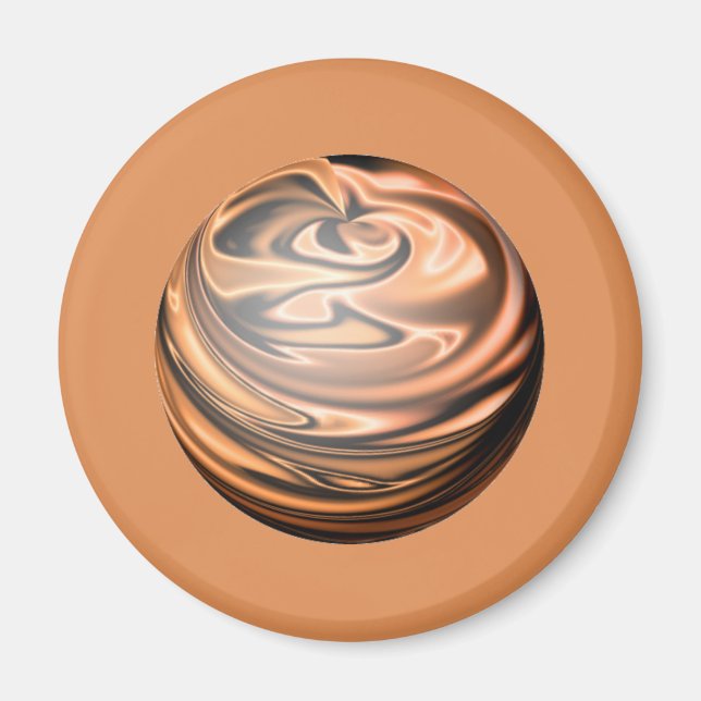 Copper and Black Coloured Marble Magnet (Front)