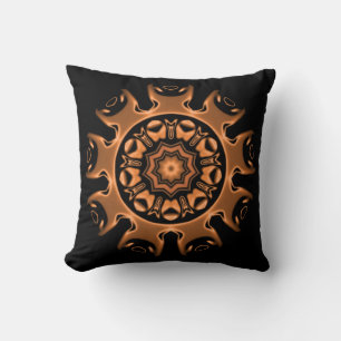 Copper and Black Mandala Pattern 2 Cushion