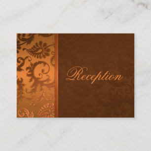 Copper and Brown Damask II Enclosure Card