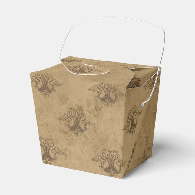 Copper and Gold Vintage Dragon Favour Box (Front Side)