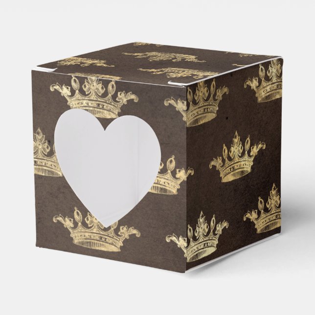 Copper and Gold Vintage Royal Crown Favour Box (Front Side)