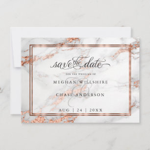 Copper and Marble Wedding Bold Elegance Save The Date