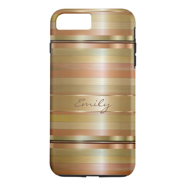 Copper And Metallic Gold Stripes Case-Mate iPhone Case (Back)