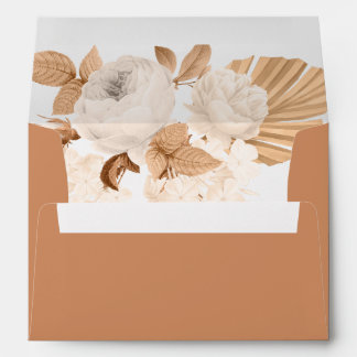 Copper and Terracotta Floral Wedding Envelopes