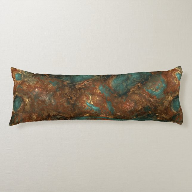 Copper and Turquoise Stone Abstract Body Cushion (Front)