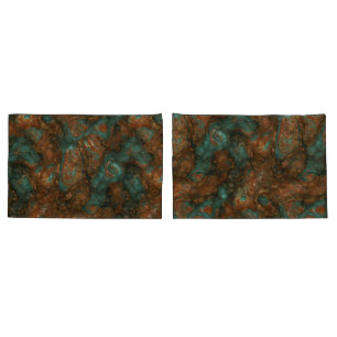Copper and Turquoise Stone Abstract Pillowcase