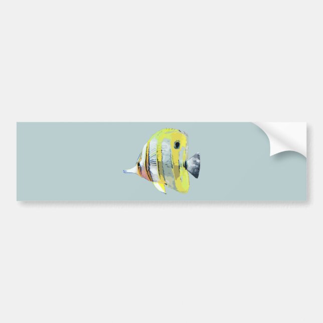 Copper-banded Butterfly Fish Bumper Sticker (Front)