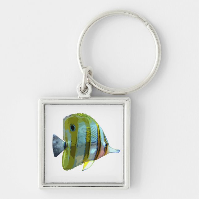 Copper-Banded Butterfly Fish Key Ring (Front)