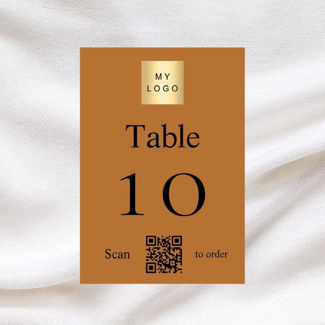 Copper  black business logo QR code table number (Creator Uploaded)