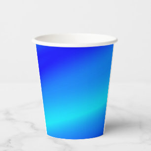 Copper blue ombre watercolor abstract pastel paper cups