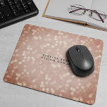 Copper Bokeh Lights | Personalised Mouse Pad<br><div class="desc">Chic and bubbly patterned mouse pad features a bokeh lights background in intriguing shades of copper and blush. Personalise with a name,  monogram or business name in modern charcoal lettering if desired.</div>