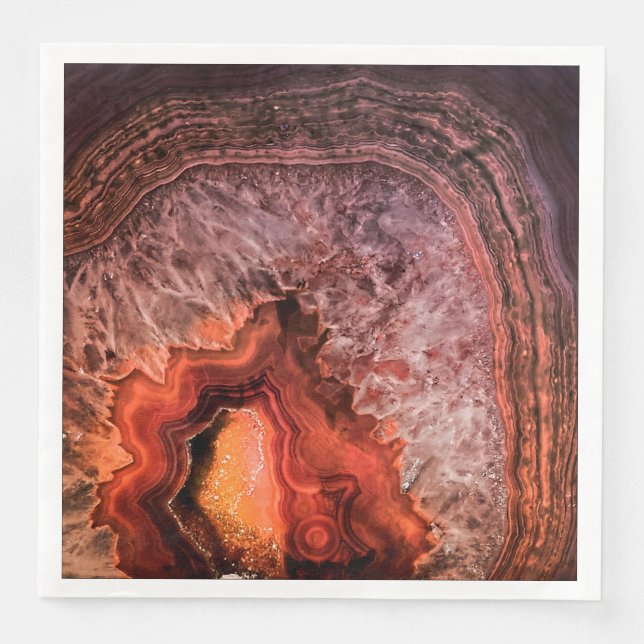 Copper Bronze Agate Mineral Gemstone Napkin (Front)