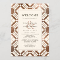 Copper Bronze Rustic Fall Plaid Wedding Ceremony