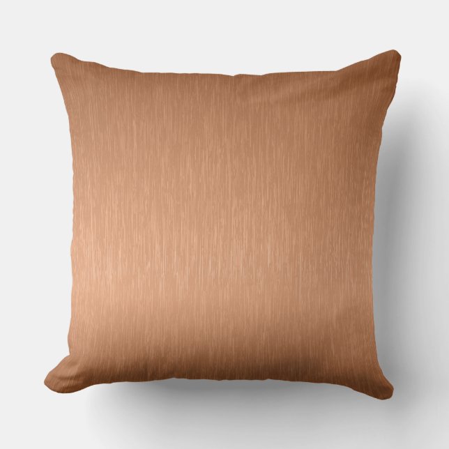 Copper-Brow Metallic Brushed Aluminium Look Cushion (Front)