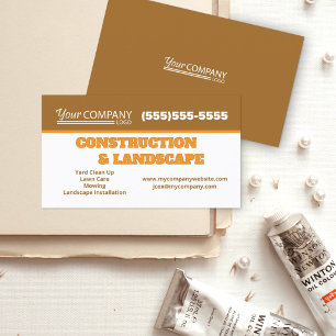 Copper Brown and Rust Landscape Lawn Care Service Business Card