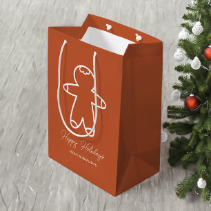 Copper Brown BE562F Gingerbread Man Medium Gift Bag
