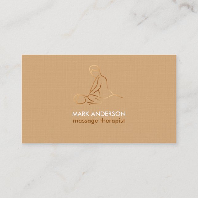 Copper Brown Massage Therapy Masseuse Spa Business Card (Front)