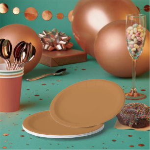 Copper Brown Paper Plate
